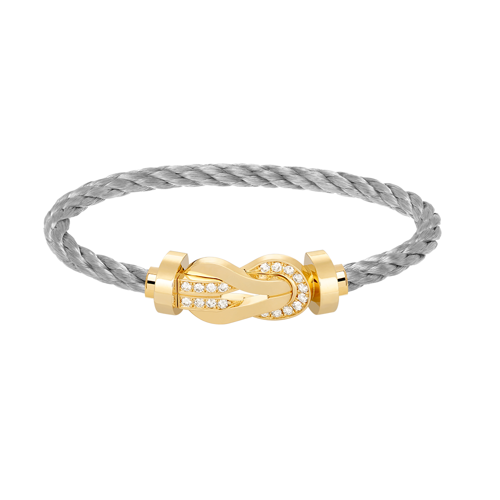[Riva Jewelry]LARGE 8-FIGURE BUCKLE HALF DIAMOND BRACELET - GOLD
