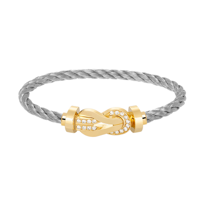 [Riva Jewelry]LARGE 8-FIGURE BUCKLE HALF DIAMOND BRACELET - GOLD