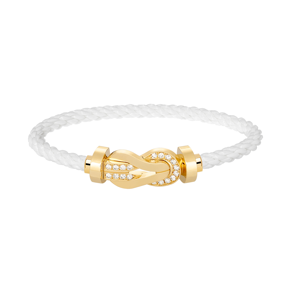 [Riva Jewelry]LARGE 8-FIGURE BUCKLE HALF DIAMOND BRACELET - GOLD