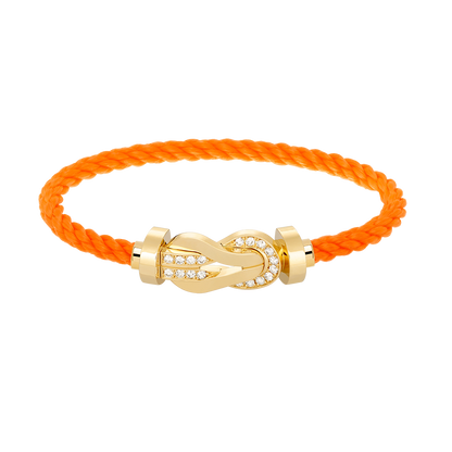[Riva Jewelry]LARGE 8-FIGURE BUCKLE HALF DIAMOND BRACELET - GOLD