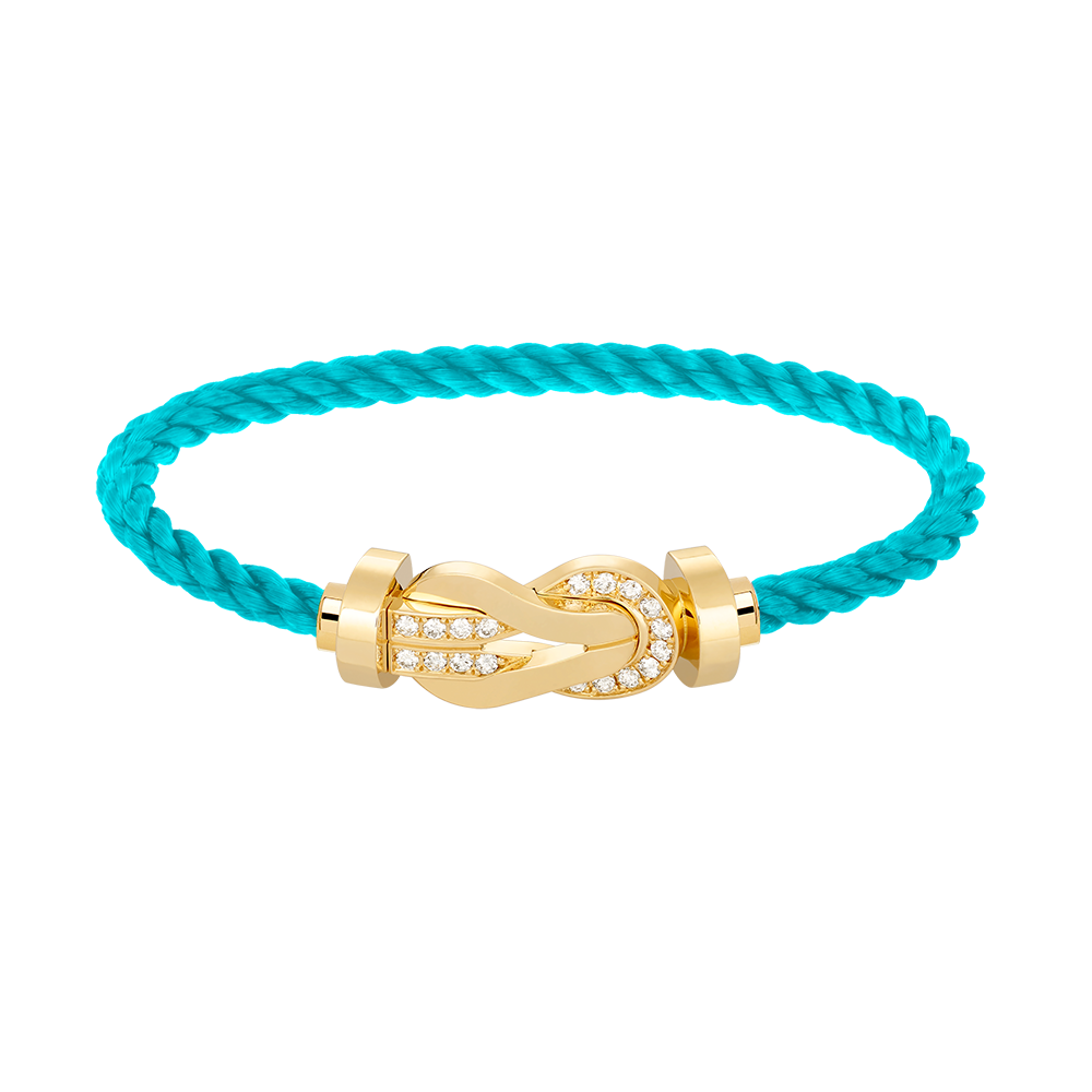[Riva Jewelry]LARGE 8-FIGURE BUCKLE HALF DIAMOND BRACELET - GOLD