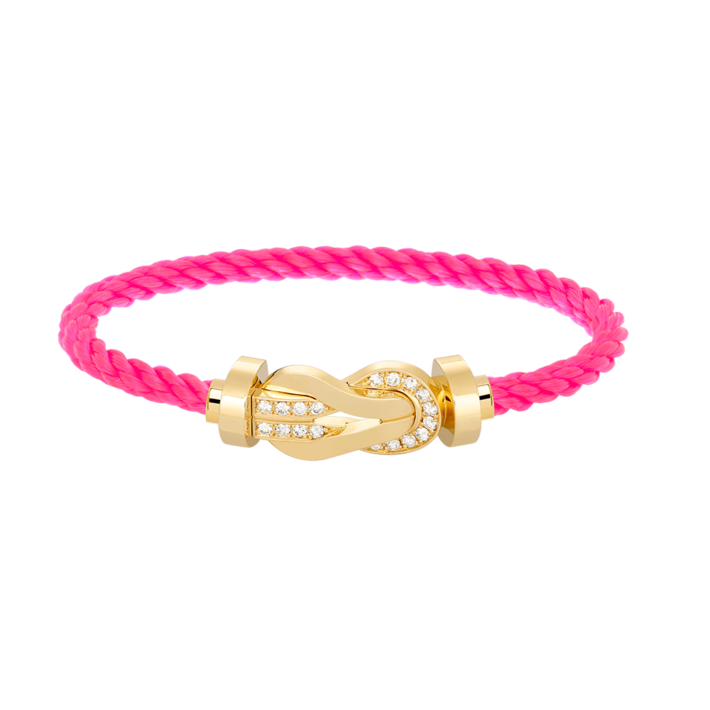 [Riva Jewelry]LARGE 8-FIGURE BUCKLE HALF DIAMOND BRACELET - GOLD
