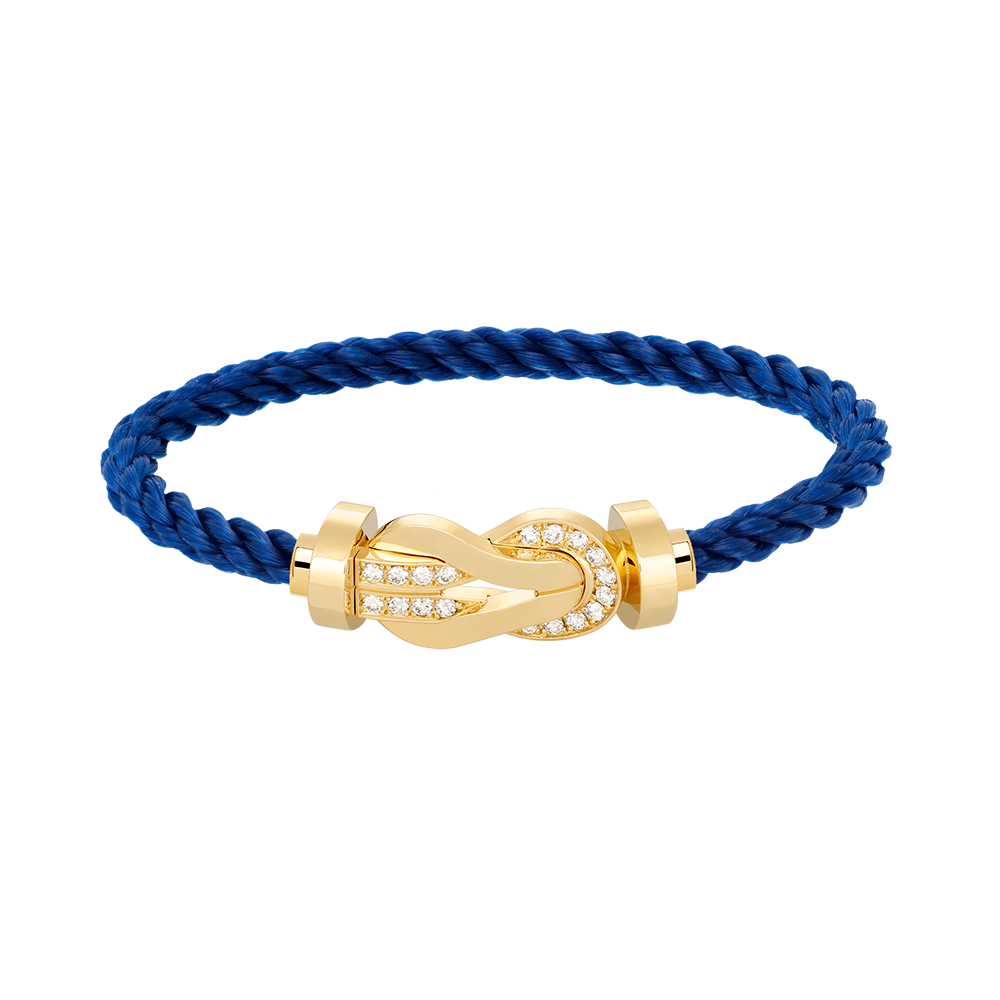 [Riva Jewelry]LARGE 8-FIGURE BUCKLE HALF DIAMOND BRACELET - GOLD