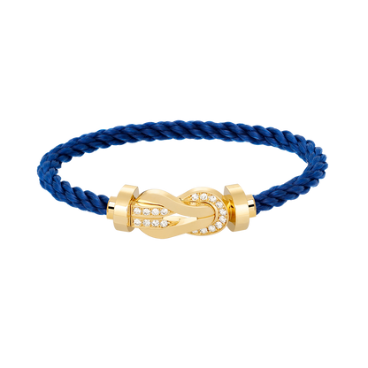 [Riva Jewelry]LARGE 8-FIGURE BUCKLE HALF DIAMOND BRACELET - GOLD