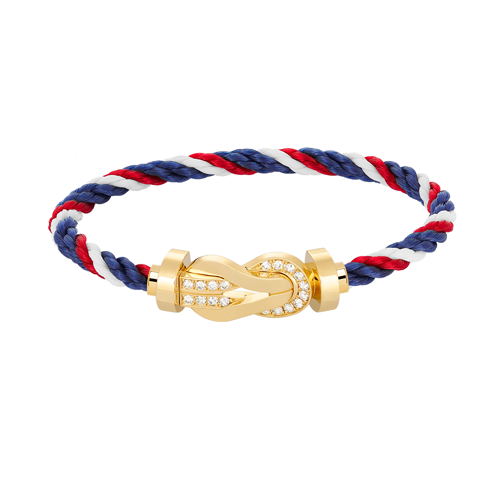 [Riva Jewelry]LARGE 8-FIGURE BUCKLE HALF DIAMOND BRACELET - GOLD