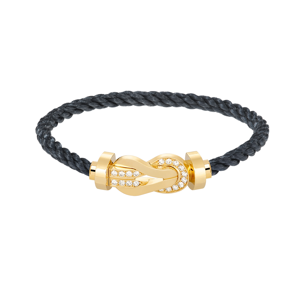 [Riva Jewelry]LARGE 8-FIGURE BUCKLE HALF DIAMOND BRACELET - GOLD