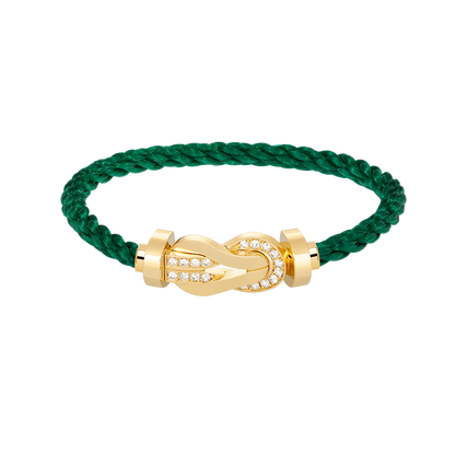 [Riva Jewelry]LARGE 8-FIGURE BUCKLE HALF DIAMOND BRACELET - GOLD