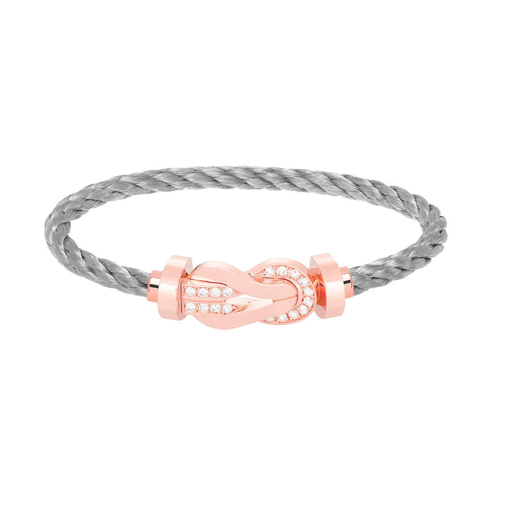 [Riva Jewelry]LARGE 8-FIGURE BUCKLE HALF DIAMOND BRACELET - ROSE GOLD