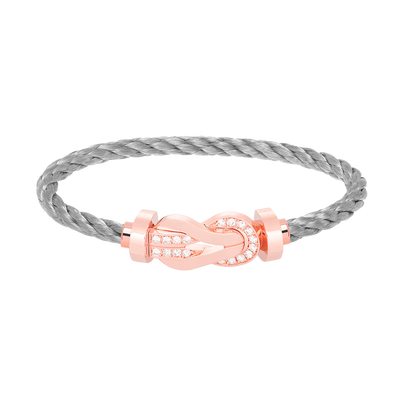 [Riva Jewelry]LARGE 8-FIGURE BUCKLE HALF DIAMOND BRACELET - ROSE GOLD