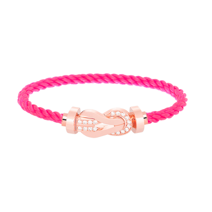 [Riva Jewelry]LARGE 8-FIGURE BUCKLE HALF DIAMOND BRACELET - ROSE GOLD