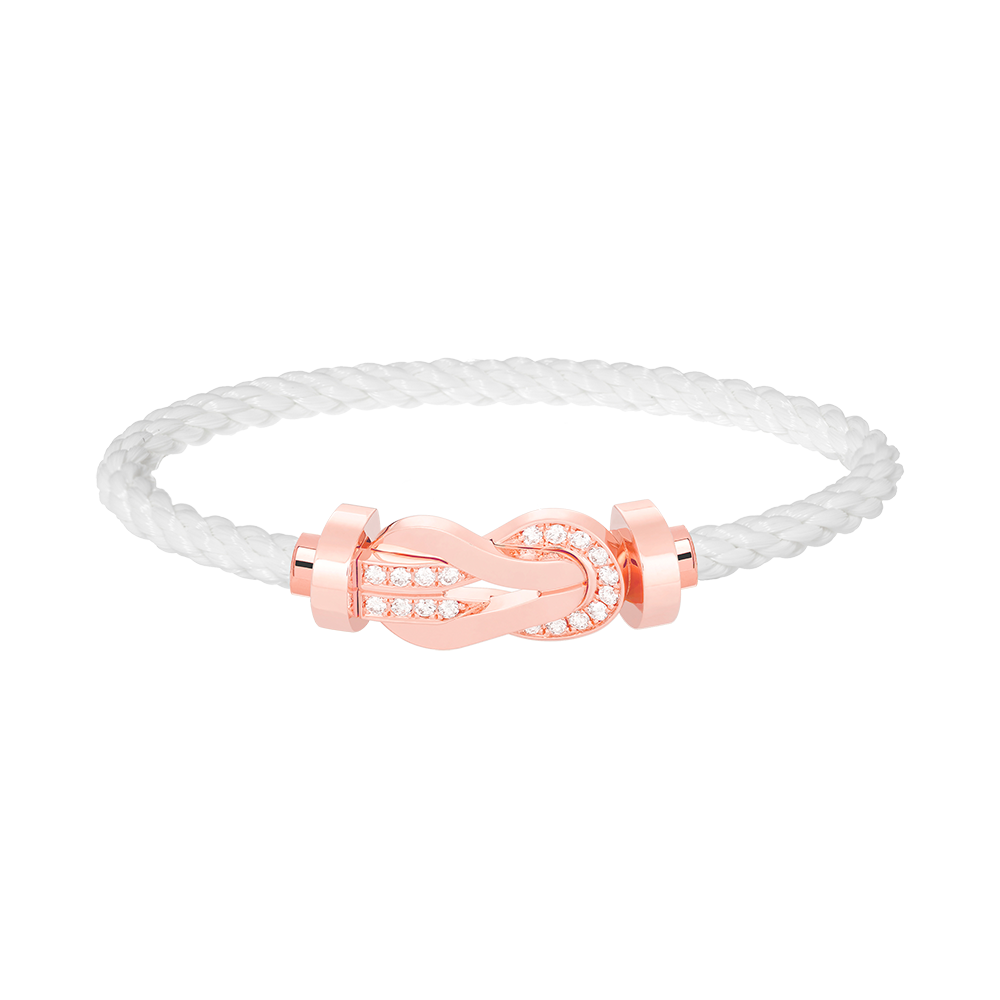[Riva Jewelry]LARGE 8-FIGURE BUCKLE HALF DIAMOND BRACELET - ROSE GOLD