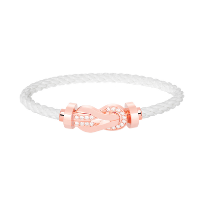 [Riva Jewelry]LARGE 8-FIGURE BUCKLE HALF DIAMOND BRACELET - ROSE GOLD
