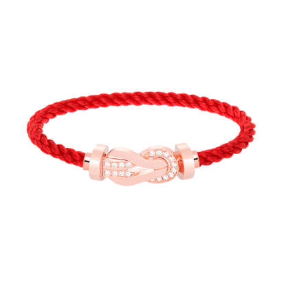 [Riva Jewelry]LARGE 8-FIGURE BUCKLE HALF DIAMOND BRACELET - ROSE GOLD