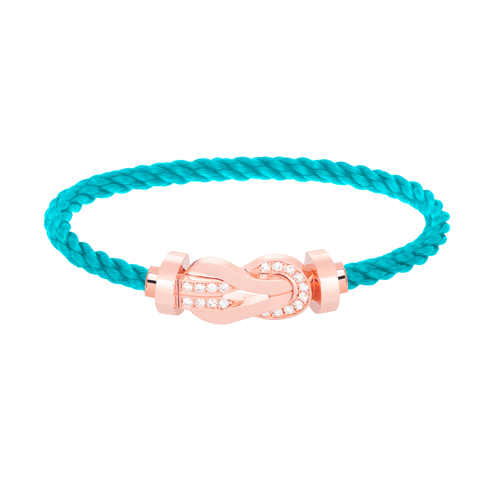 [Riva Jewelry]LARGE 8-FIGURE BUCKLE HALF DIAMOND BRACELET - ROSE GOLD