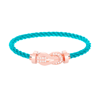 [Riva Jewelry]LARGE 8-FIGURE BUCKLE HALF DIAMOND BRACELET - ROSE GOLD