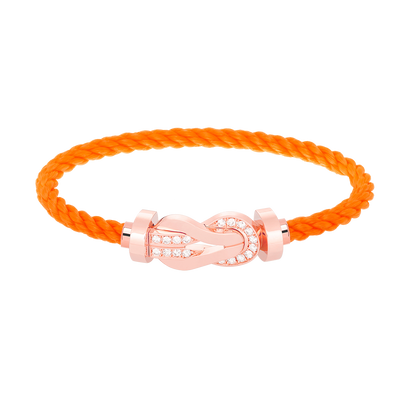 [Riva Jewelry]LARGE 8-FIGURE BUCKLE HALF DIAMOND BRACELET - ROSE GOLD