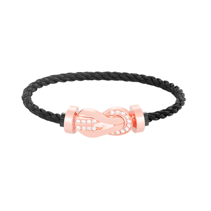 [Riva Jewelry]LARGE 8-FIGURE BUCKLE HALF DIAMOND BRACELET - ROSE GOLD