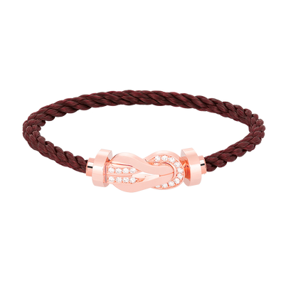 [Riva Jewelry]LARGE 8-FIGURE BUCKLE HALF DIAMOND BRACELET - ROSE GOLD