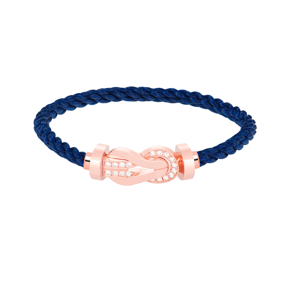 [Riva Jewelry]LARGE 8-FIGURE BUCKLE HALF DIAMOND BRACELET - ROSE GOLD