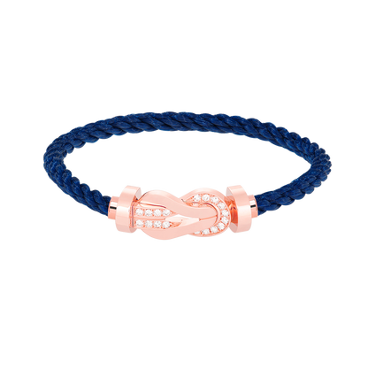 [Riva Jewelry]LARGE 8-FIGURE BUCKLE HALF DIAMOND BRACELET - ROSE GOLD