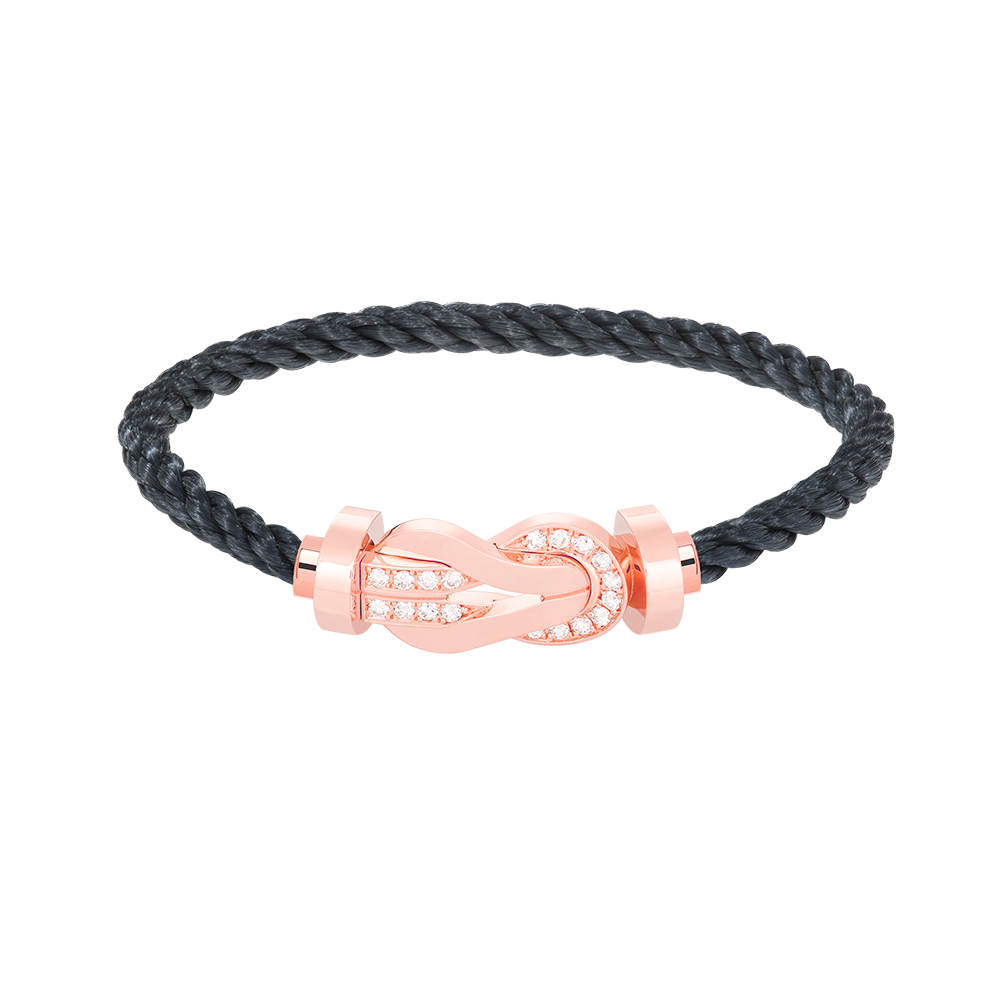 [Riva Jewelry]LARGE 8-FIGURE BUCKLE HALF DIAMOND BRACELET - ROSE GOLD