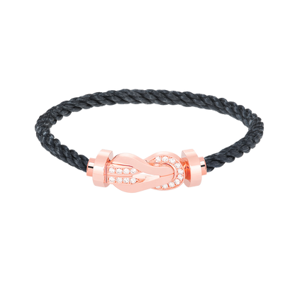 [Riva Jewelry]LARGE 8-FIGURE BUCKLE HALF DIAMOND BRACELET - ROSE GOLD