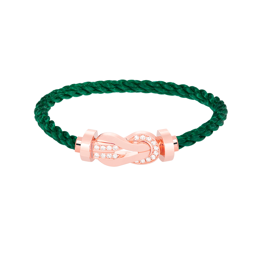 [Riva Jewelry]LARGE 8-FIGURE BUCKLE HALF DIAMOND BRACELET - ROSE GOLD