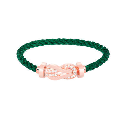 [Riva Jewelry]LARGE 8-FIGURE BUCKLE HALF DIAMOND BRACELET - ROSE GOLD