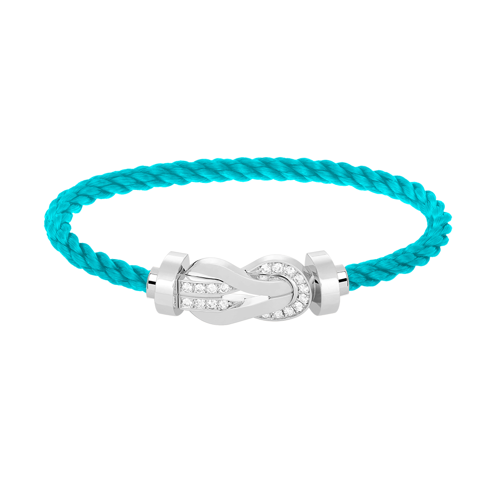 [Riva Jewelry]LARGE 8-FIGURE BUCKLE HALF DIAMOND BRACELET - WHITE GOLD