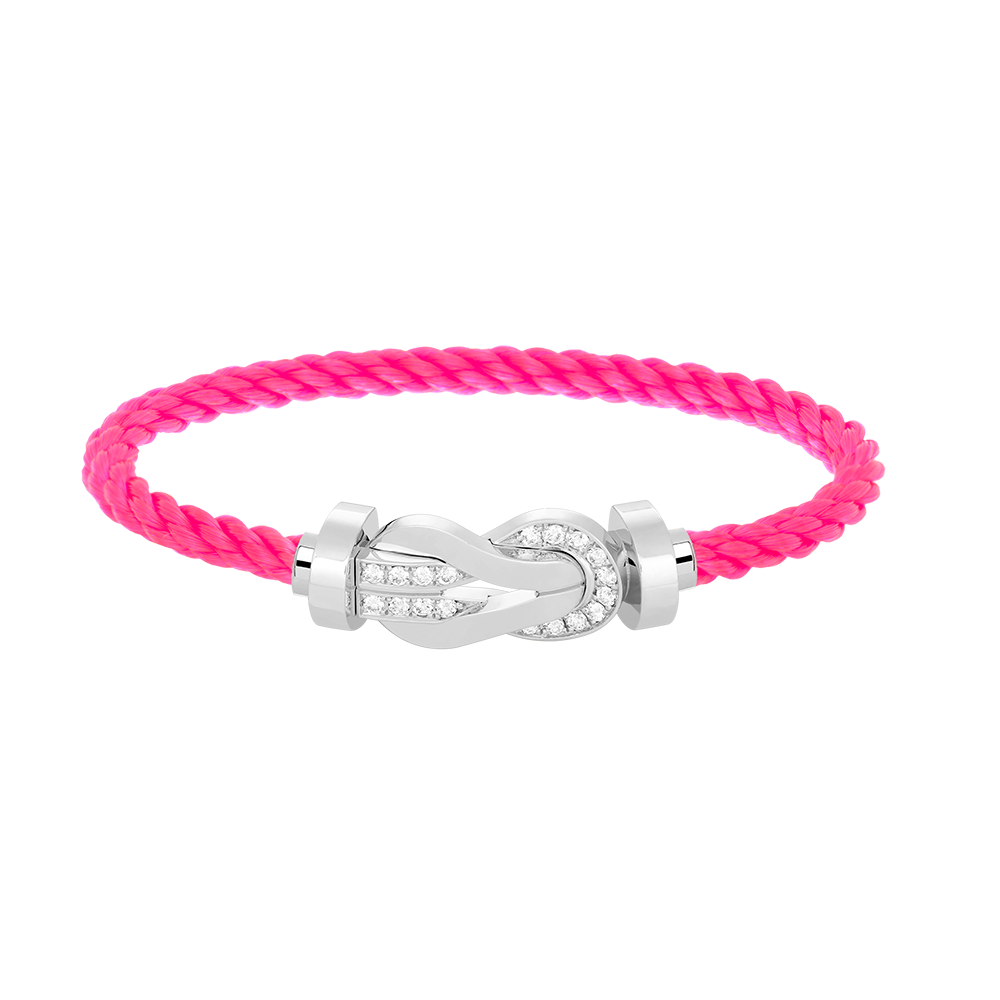 [Riva Jewelry]LARGE 8-FIGURE BUCKLE HALF DIAMOND BRACELET - WHITE GOLD