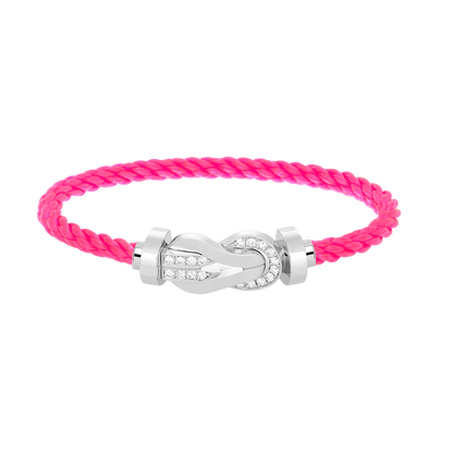 [Riva Jewelry]LARGE 8-FIGURE BUCKLE HALF DIAMOND BRACELET - WHITE GOLD