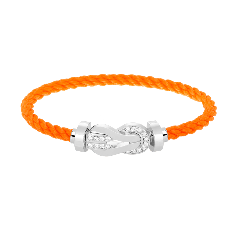 [Riva Jewelry]LARGE 8-FIGURE BUCKLE HALF DIAMOND BRACELET - WHITE GOLD