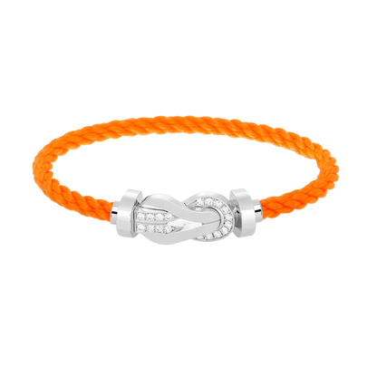 [Riva Jewelry]LARGE 8-FIGURE BUCKLE HALF DIAMOND BRACELET - WHITE GOLD