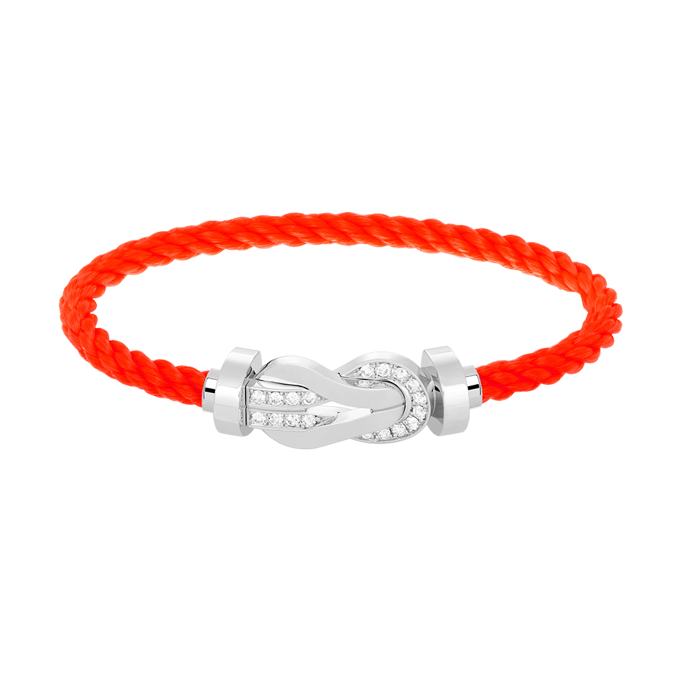 [Riva Jewelry]LARGE 8-FIGURE BUCKLE HALF DIAMOND BRACELET - WHITE GOLD