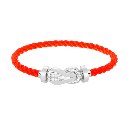 [Riva Jewelry]LARGE 8-FIGURE BUCKLE HALF DIAMOND BRACELET - WHITE GOLD