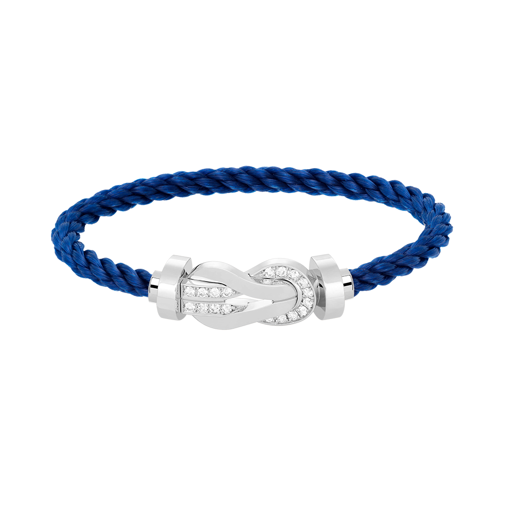 [Riva Jewelry]LARGE 8-FIGURE BUCKLE HALF DIAMOND BRACELET - WHITE GOLD