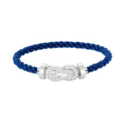 [Riva Jewelry]LARGE 8-FIGURE BUCKLE HALF DIAMOND BRACELET - WHITE GOLD