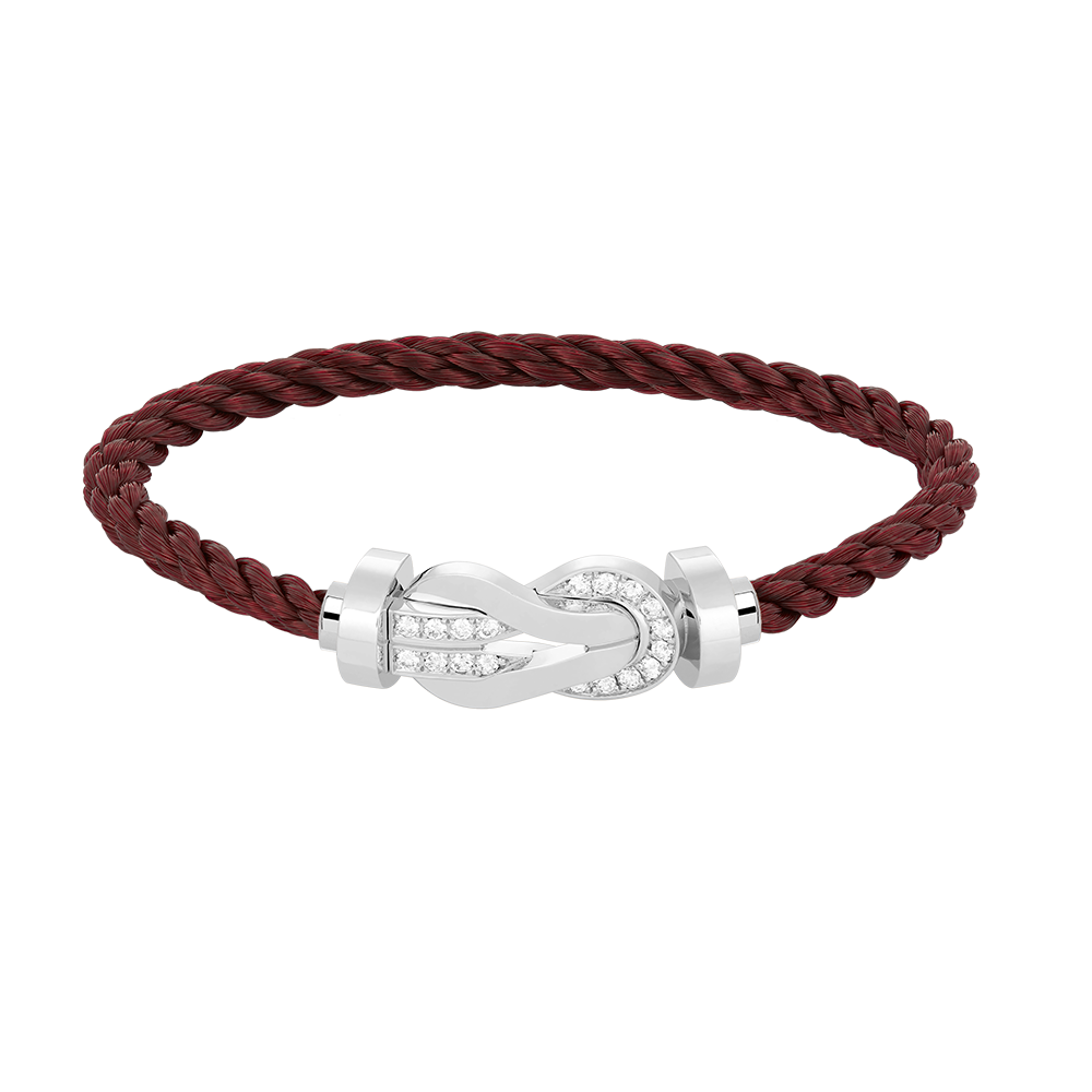 [Riva Jewelry]LARGE 8-FIGURE BUCKLE HALF DIAMOND BRACELET - WHITE GOLD