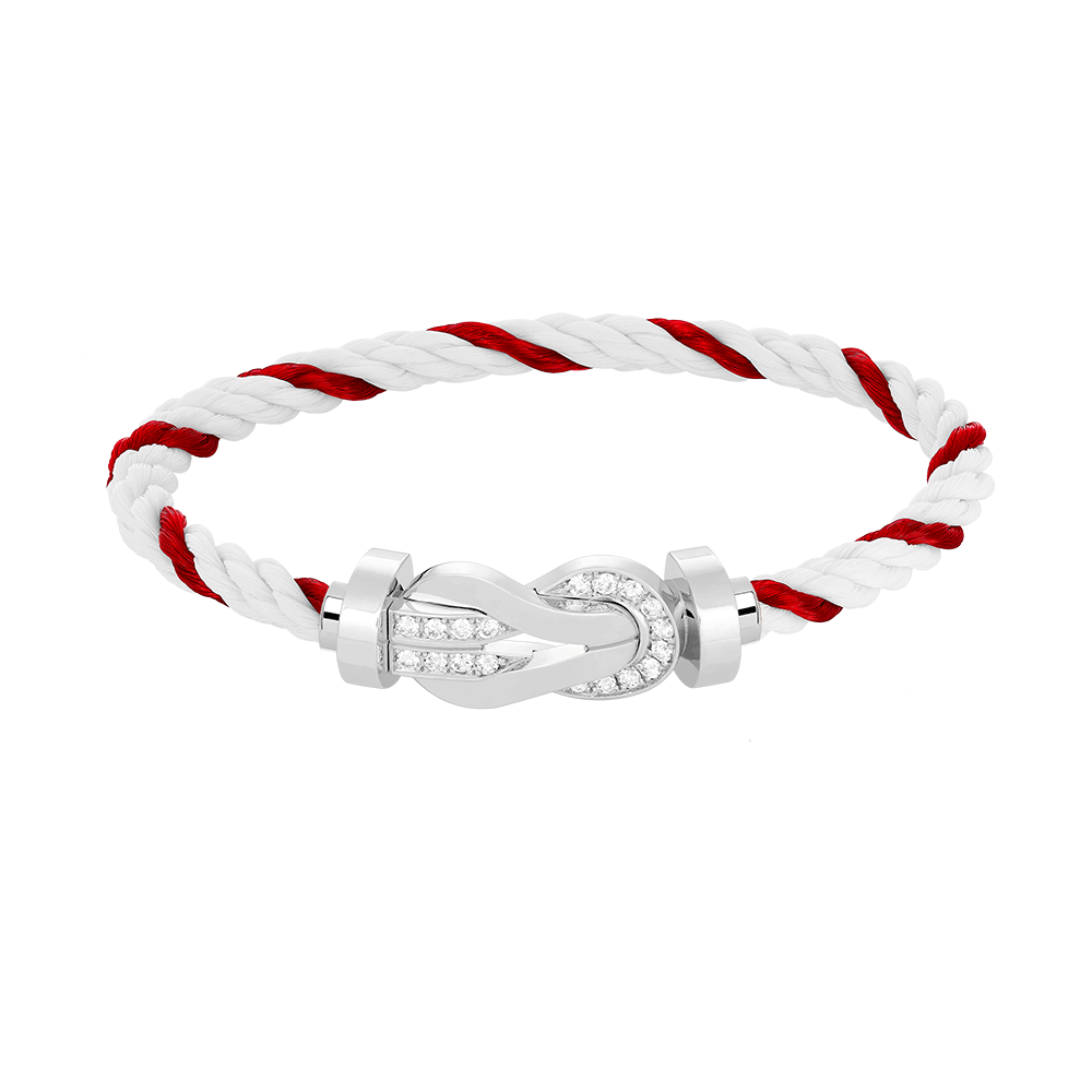 [Riva Jewelry]LARGE 8-FIGURE BUCKLE HALF DIAMOND BRACELET - WHITE GOLD
