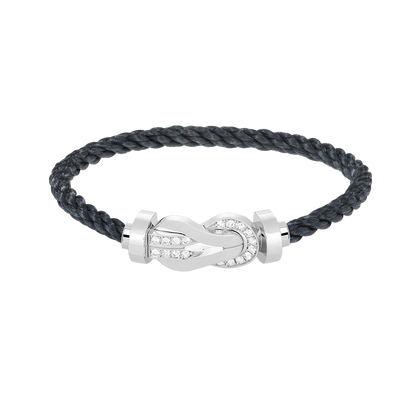 [Riva Jewelry]LARGE 8-FIGURE BUCKLE HALF DIAMOND BRACELET - WHITE GOLD