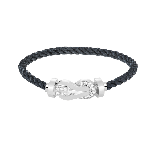 [Riva Jewelry]LARGE 8-FIGURE BUCKLE HALF DIAMOND BRACELET - WHITE GOLD