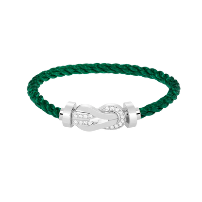 [Riva Jewelry]LARGE 8-FIGURE BUCKLE HALF DIAMOND BRACELET - WHITE GOLD