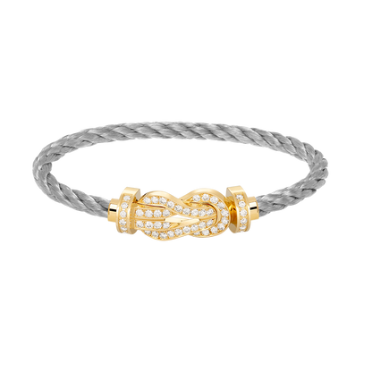 [Riva Jewelry]LARGE 8-FIGURE BUCKLE FULL DIAMOND BRACELET - GOLD