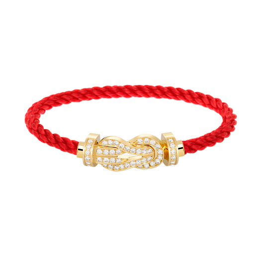 [Riva Jewelry]LARGE 8-FIGURE BUCKLE FULL DIAMOND BRACELET - GOLD