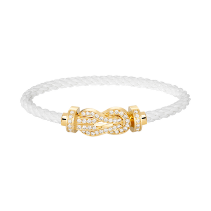 [Riva Jewelry]LARGE 8-FIGURE BUCKLE FULL DIAMOND BRACELET - GOLD