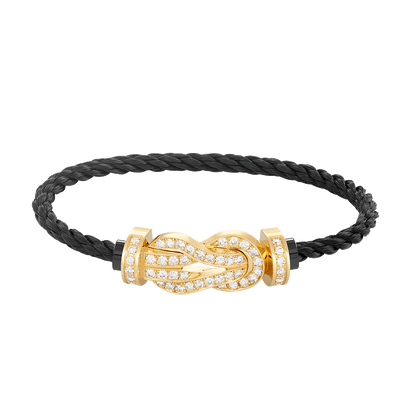 [Riva Jewelry]LARGE 8-FIGURE BUCKLE FULL DIAMOND BRACELET - GOLD