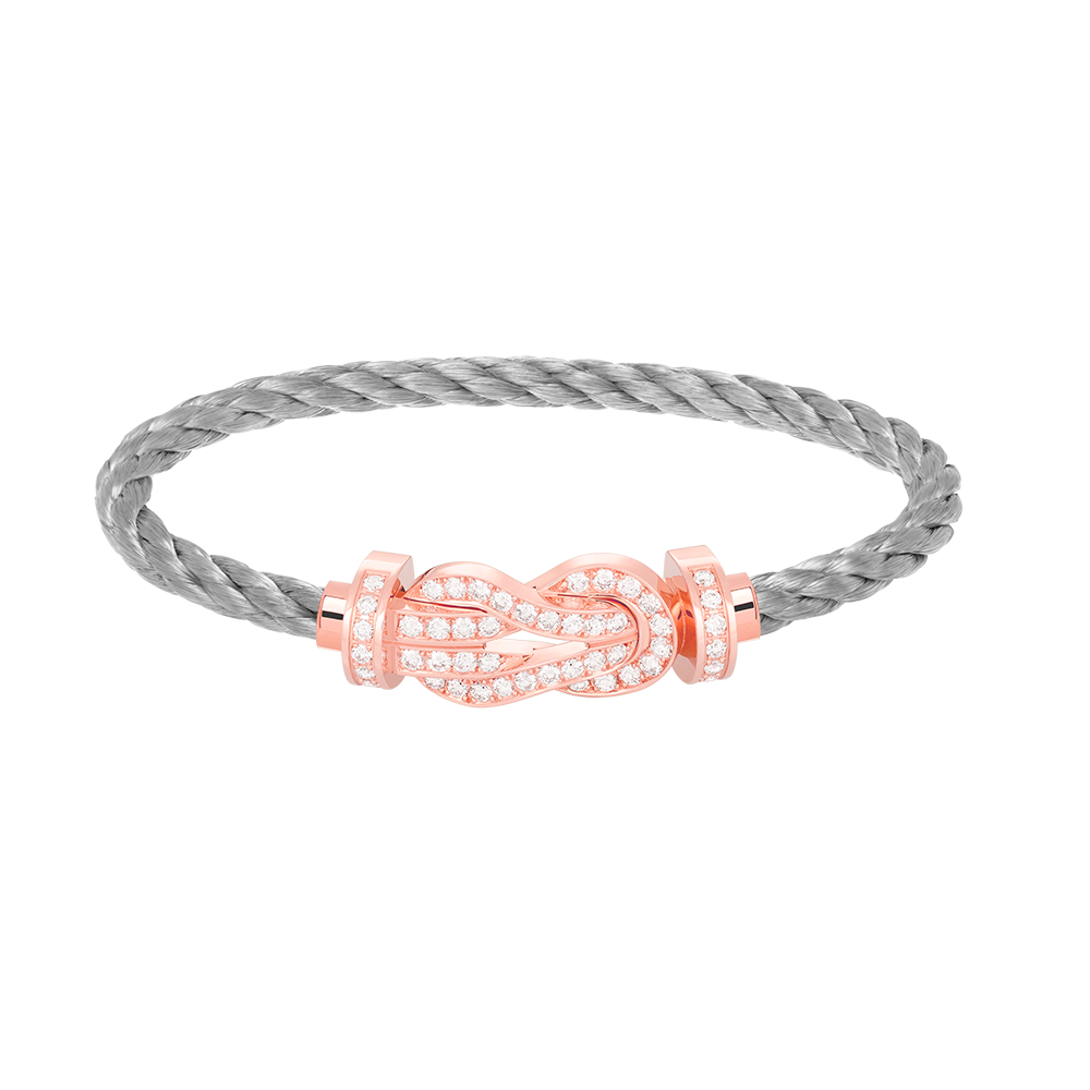 [Riva Jewelry]LARGE 8-FIGURE BUCKLE FULL DIAMOND BRACELET - ROSE GOLD