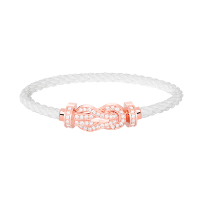 [Riva Jewelry]LARGE 8-FIGURE BUCKLE FULL DIAMOND BRACELET - ROSE GOLD