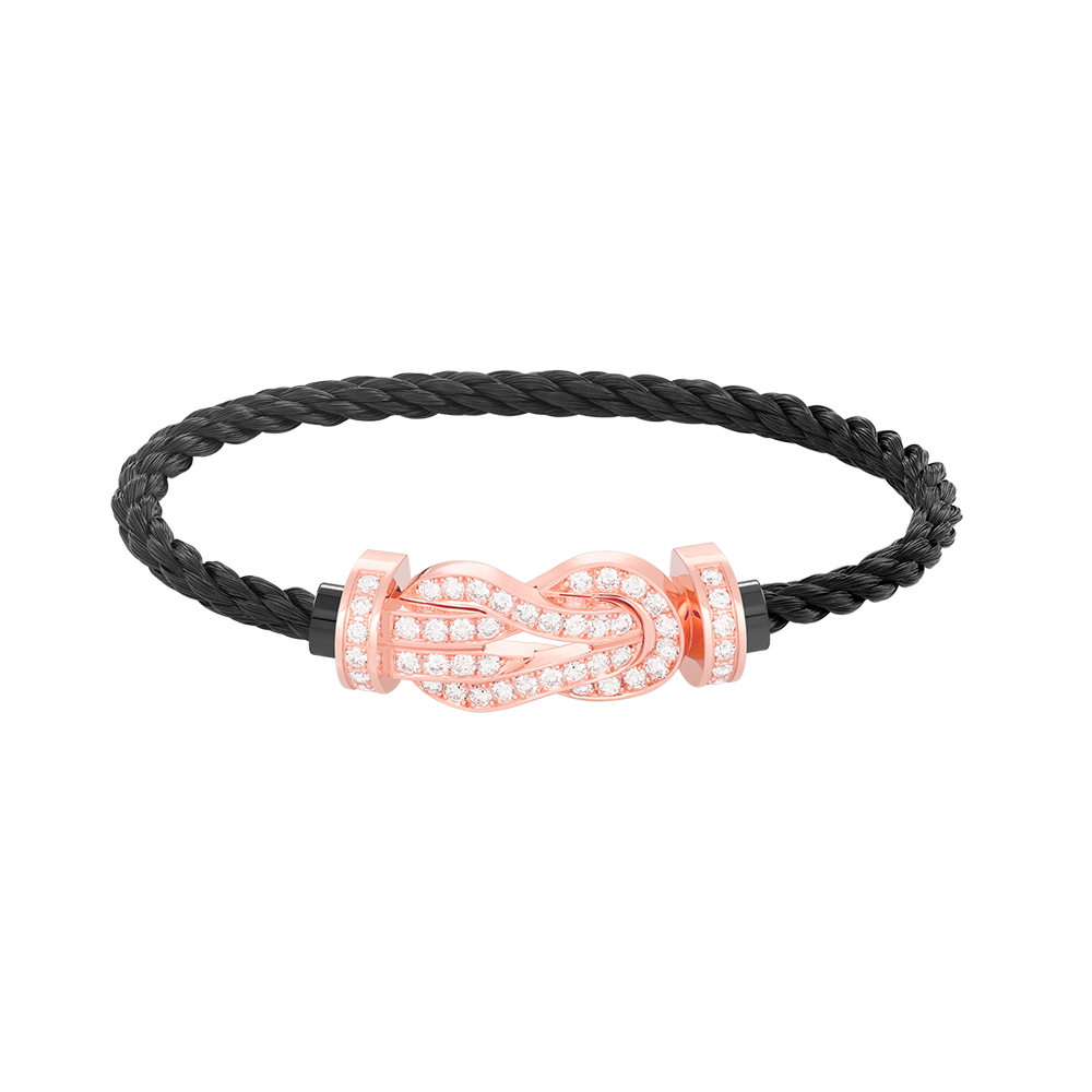 [Riva Jewelry]LARGE 8-FIGURE BUCKLE FULL DIAMOND BRACELET - ROSE GOLD