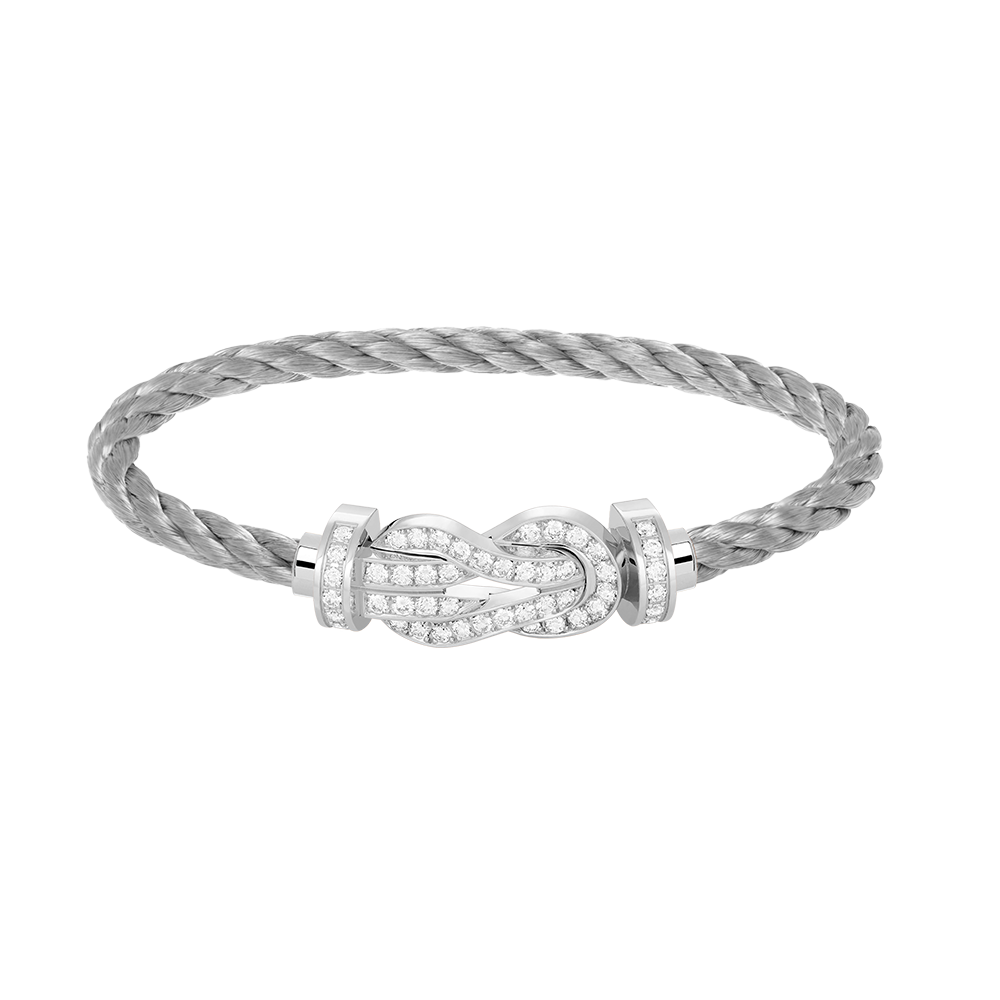 [Riva Jewelry]LARGE 8-FIGURE BUCKLE FULL DIAMOND BRACELET -WHITE GOLD
